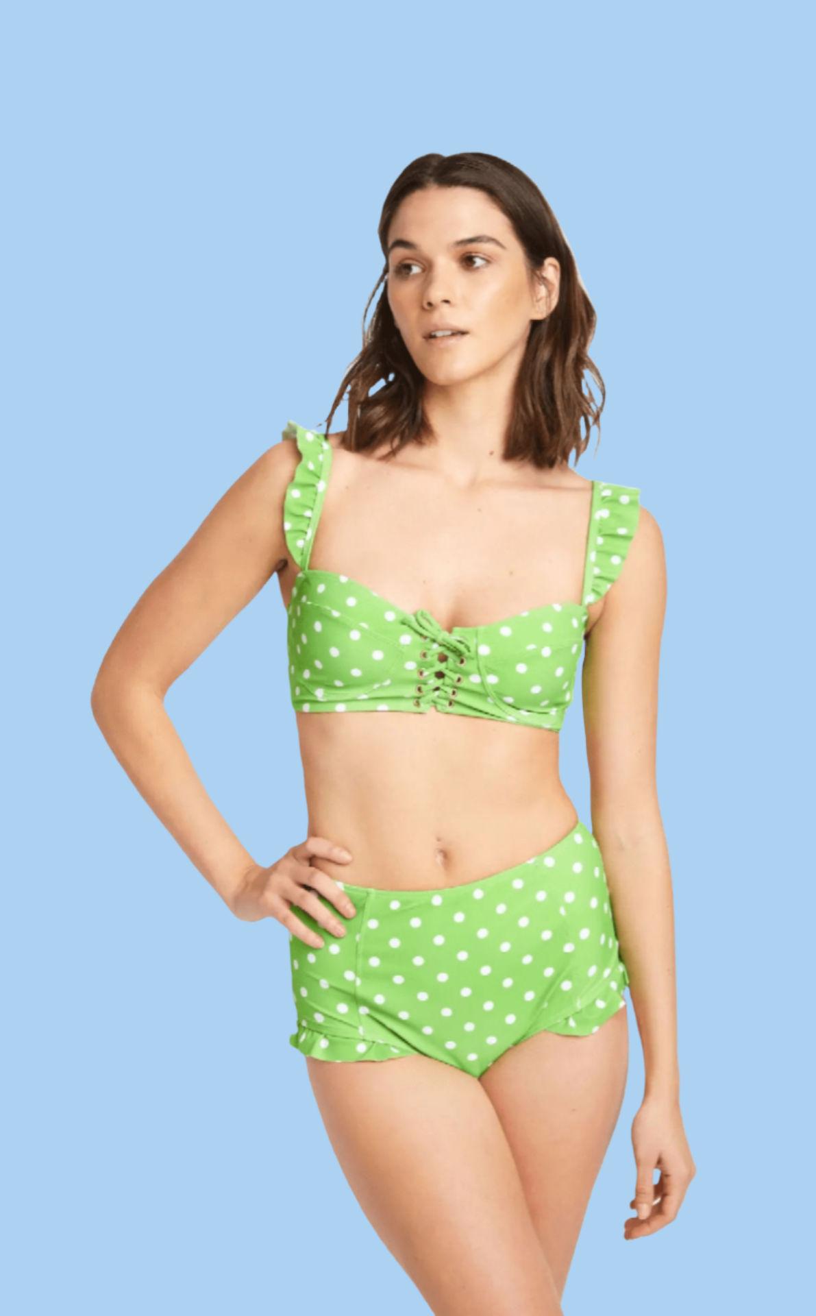 Lime green high waisted bikini online