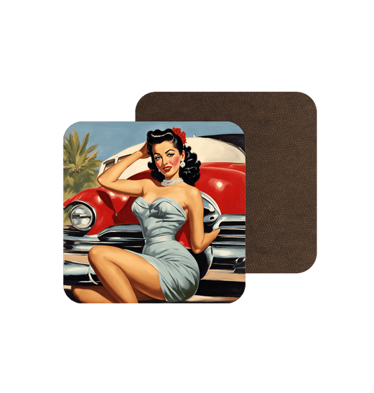 Bettylicious Retro Ltd Coaster White / 9cm x 9cm Pin up Girl 1 Coaster