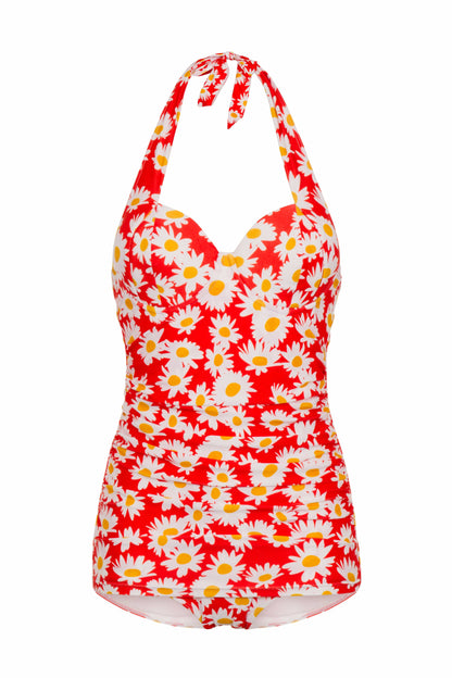 BettyliciousUK Bettylicious ECO Underwired Swimsuit with Daisy Print in Red