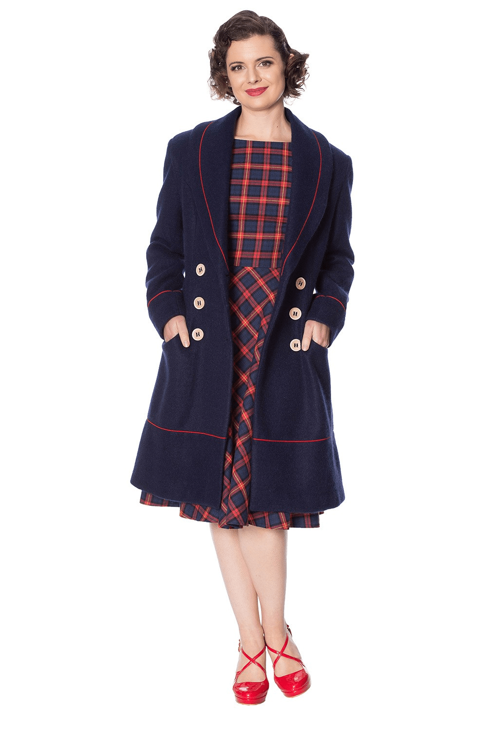 BettyliciousUK Blue Diva Vintage Style Coat by Banned Apparel