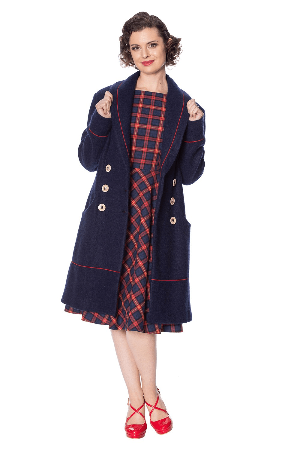 BettyliciousUK Blue Diva Vintage Style Coat by Banned Apparel