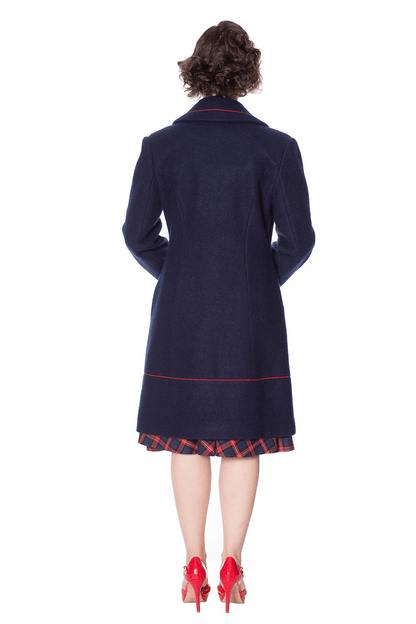 BettyliciousUK Blue Diva Vintage Style Coat by Banned Apparel