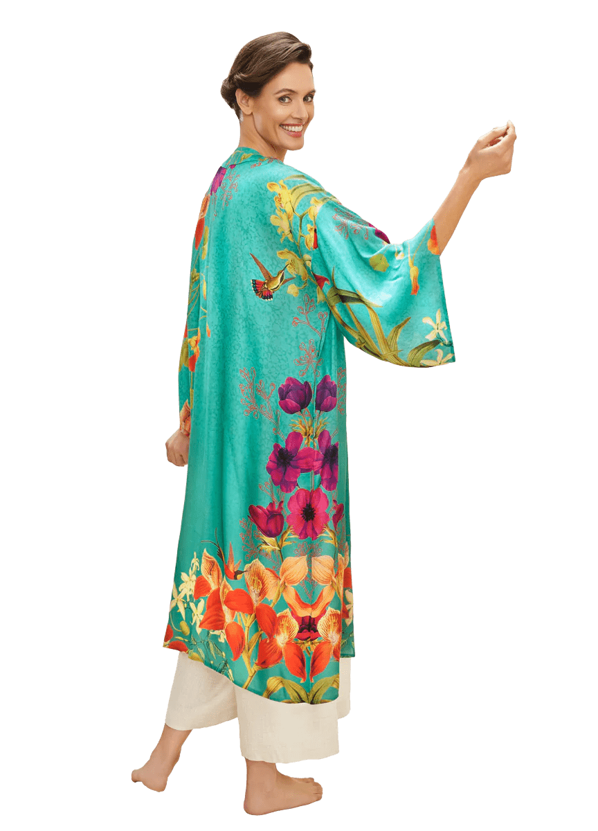 BettyliciousUK Clothing Hummingbird at Dusk Kimono Gown by Powder