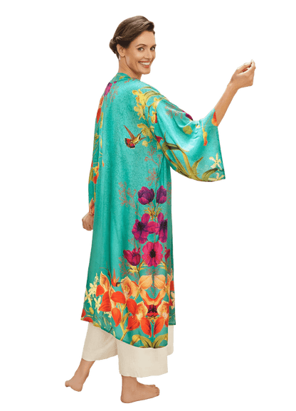 BettyliciousUK Clothing Hummingbird at Dusk Kimono Gown by Powder