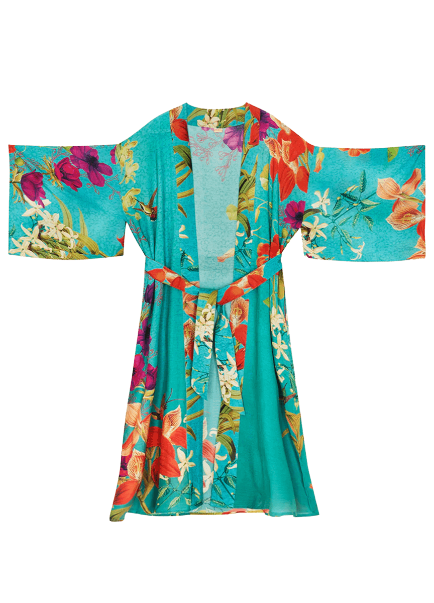 BettyliciousUK Clothing Hummingbird at Dusk Kimono Gown by Powder