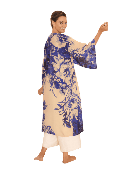 BettyliciousUK Clothing Kimono Gown - China Blue Blooms