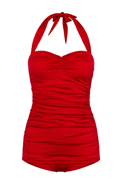 BettyliciousUK Swimsuit Esther Williams Red 1950's Style Swimsuit with Tummy Control