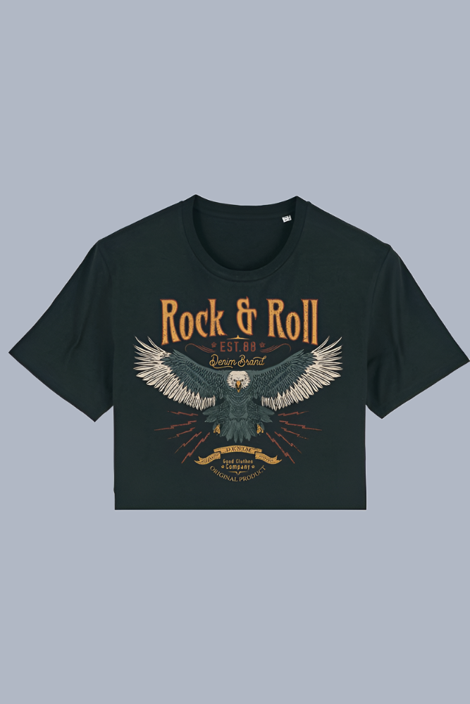 Rock and Roll Eagle Cropped T-Shirt – BettyliciousUK